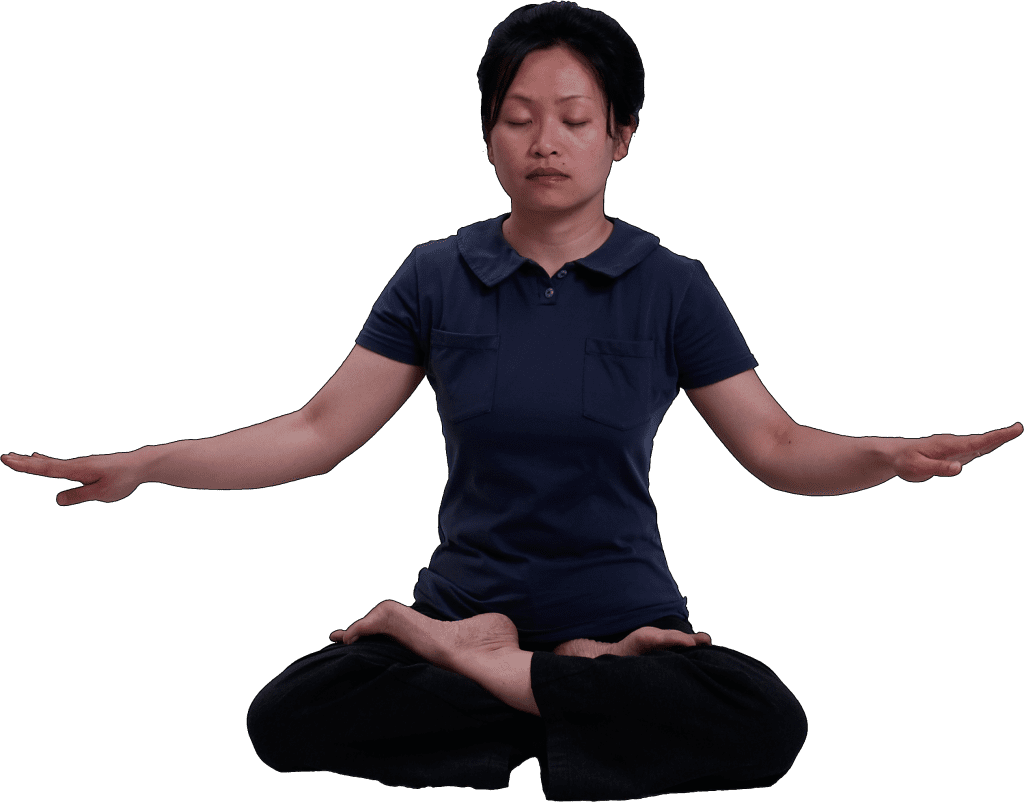 Practitioner doing the Falun Dafa meditation exercise.